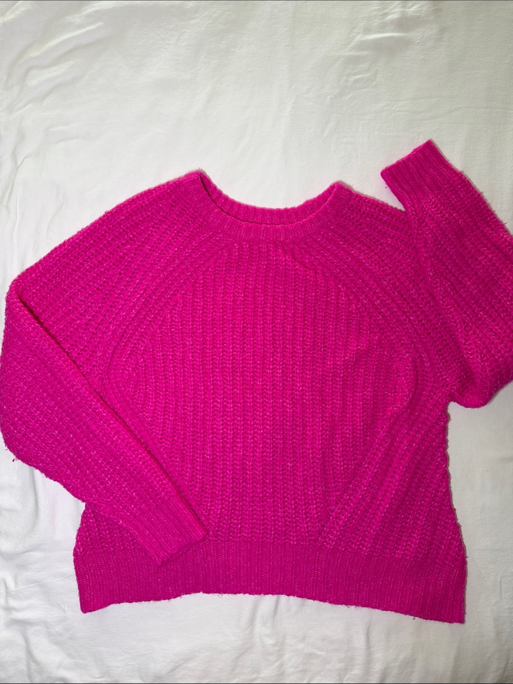 a new day Bright Hot Pink Crewneck Sweater